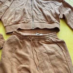 Abercrombie hoodie and sweatpants set Tan Size Medium